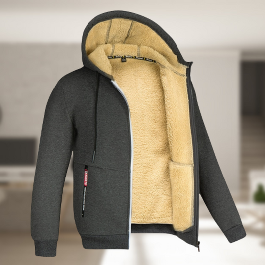 WärmeCapuchon - Stijlvolle Heren Jas met Kap en Fleece voor Herfst en Winter